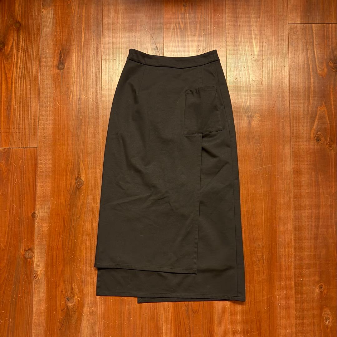 Graphpaper Compact Ponte Wrap Skirt ブラック
