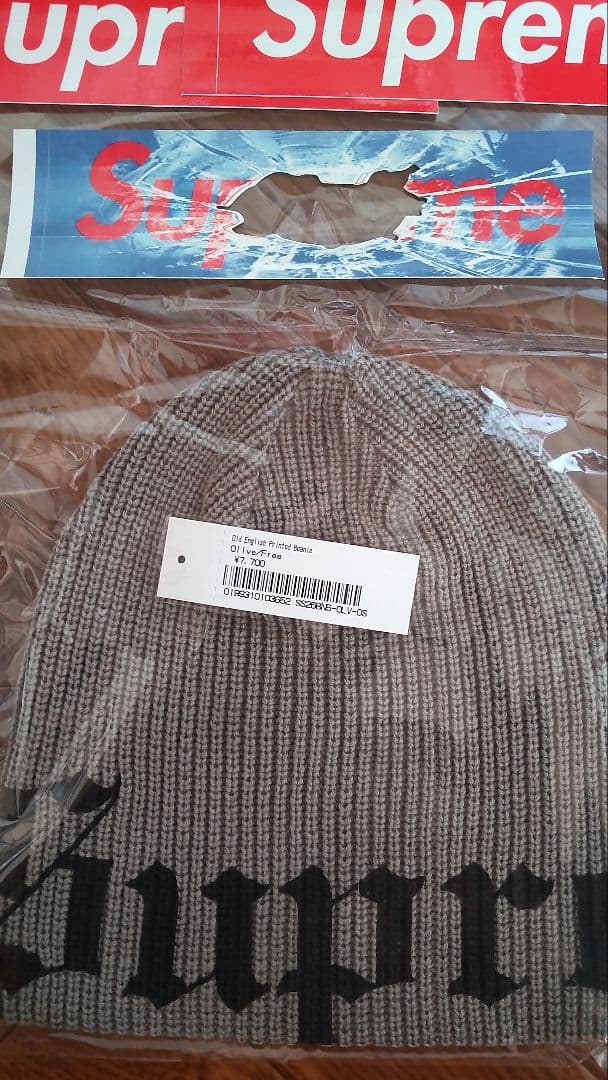 帽子 supreme Old English Printed Beanie Olive